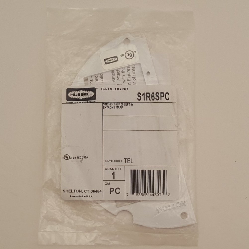 Hubbell Fire Rated Poke Through 6" Sub Plate 50% Left Side 5 Opening | S1R6SPC